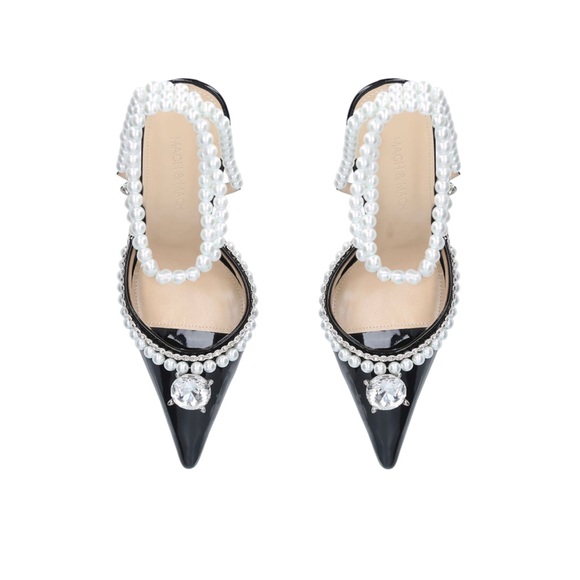 NEW Mach & Mach Diamond of Elizabeth Embellished PVC Black 110mm - Picture 4 of 9